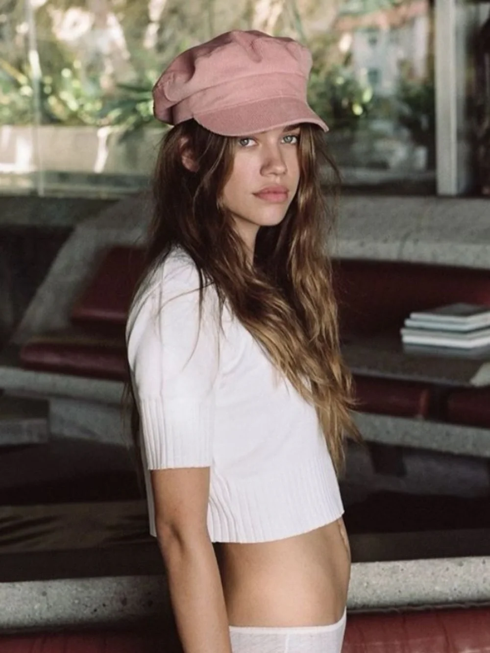 Lack of Color Pink Corduroy dune Baker Boy Cap Hat Size Medium 34080
